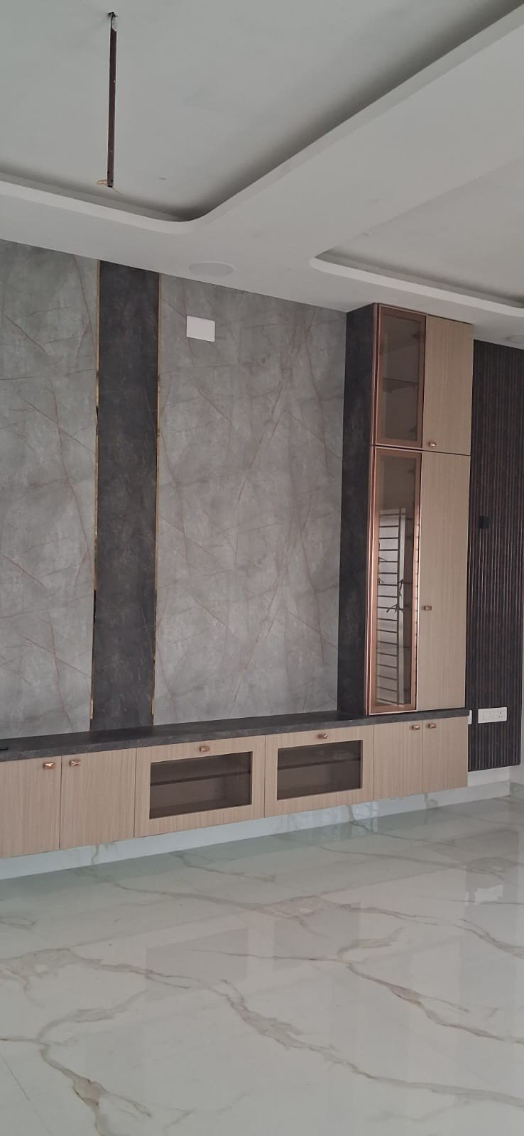 TV Feature Wall by Anjaneya Interiors and Furniture, Coimbatore